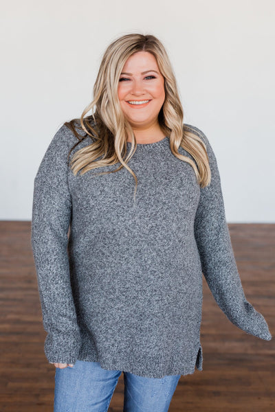 Reaching Out To You Knit Sweater- Charcoal – The Pulse Boutique
