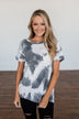 Dreaming A New Dream Tie Dye Top- Charcoal & Ivory