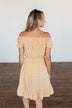 Swirl Into Season Off The Shoulder Dress- Mustard