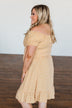 Swirl Into Season Off The Shoulder Dress- Mustard