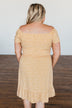 Swirl Into Season Off The Shoulder Dress- Mustard