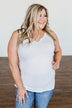 Light Up My Life Notch Tank Top- White