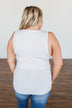 Light Up My Life Notch Tank Top- White