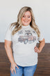 "Keep On Truckin" Leopard Truck Graphic Tee- Oatmeal