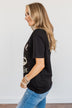 "Rock And Roll, Stay True" Graphic Top- Black