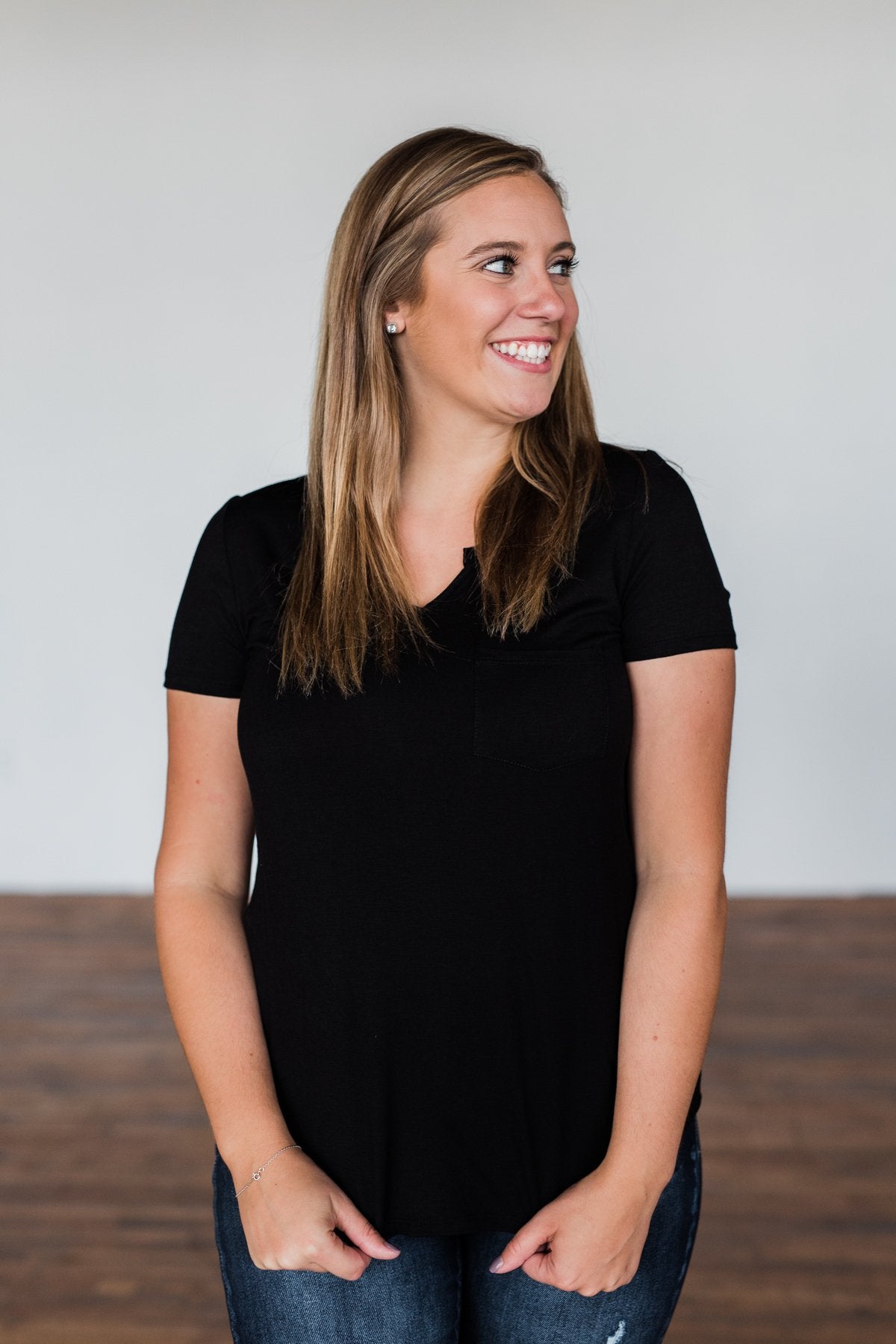 This Is Me Notch Pocket Top- Black