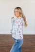 Full Of Adventure Leopard Cropped Hoodie- Light Blue