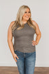 Wishes Come True Ribbed Knit Tank Top- Charcoal