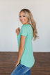Meet Me Here Short Sleeve Top- Light Seafoam
