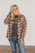 Harvest Wishes Button Down Plaid Top- Navy, Rust, & Oatmeal