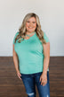 Meet Me Here Short Sleeve Top- Light Seafoam