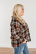 Pick Of The Patch Frayed Flannel- Black & Rust