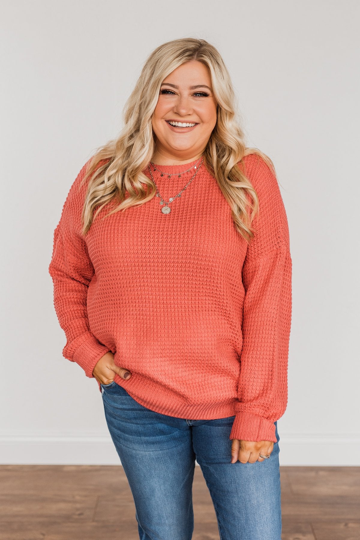 Coral color sweater 2025