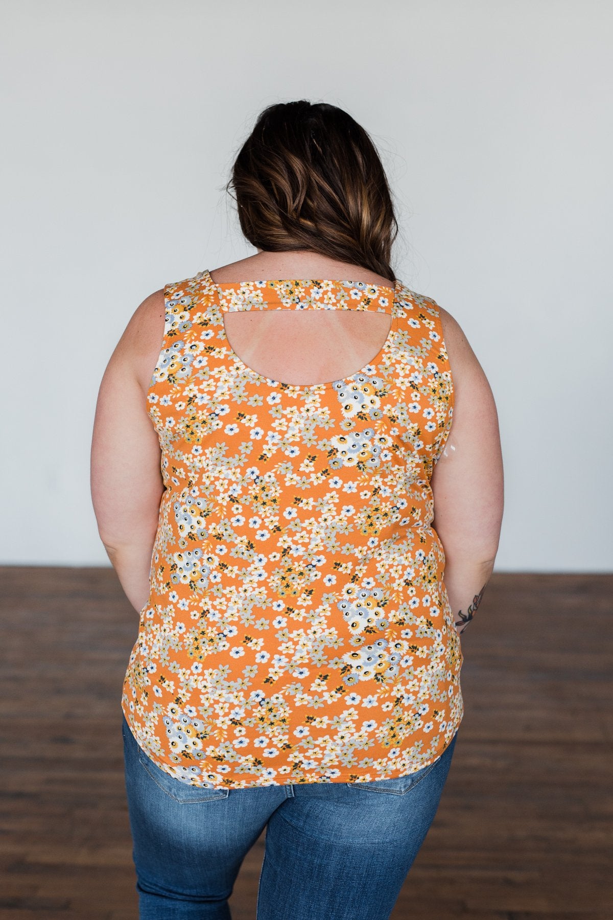 Let's Begin Again Floral Tank Top- Orange