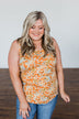 Let's Begin Again Floral Tank Top- Orange
