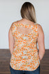 Let's Begin Again Floral Tank Top- Orange