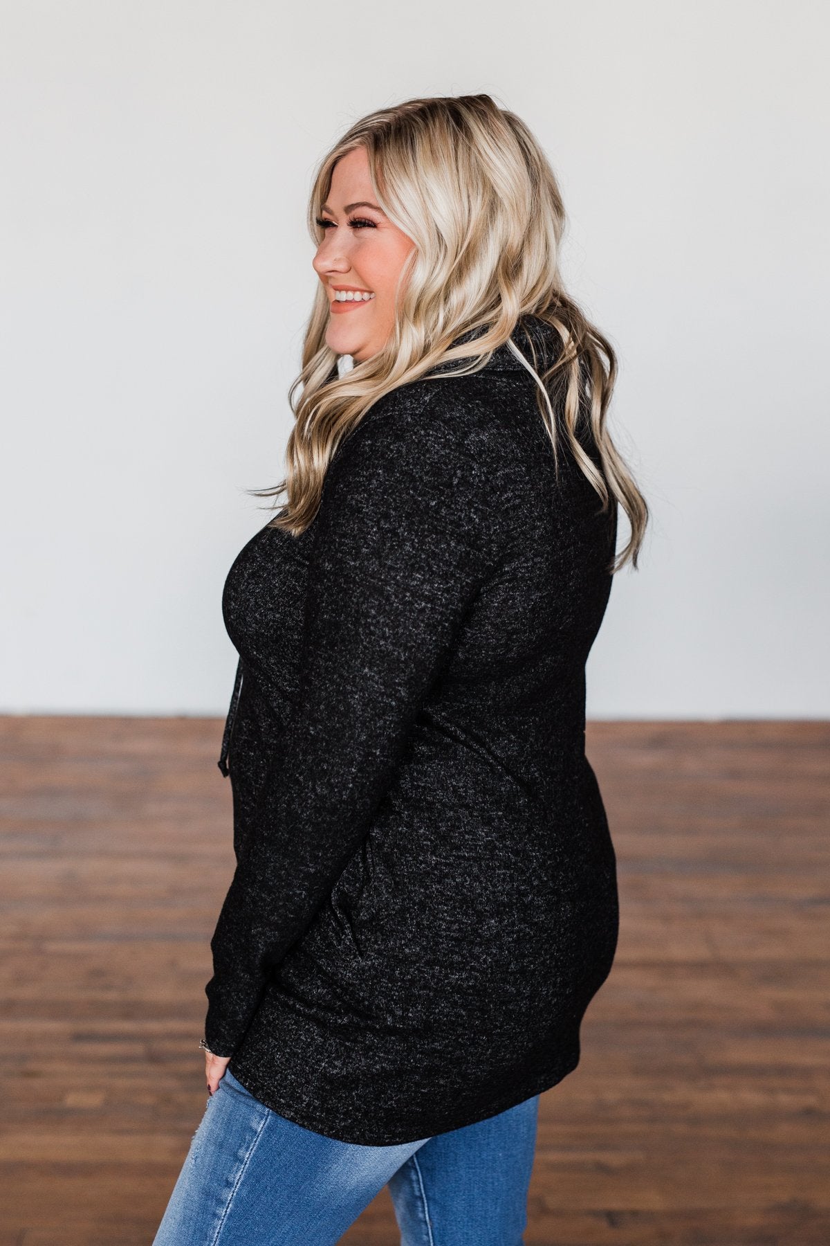 Written In The Stars Cowl Neck Top- Black