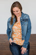 Let's Begin Again Floral Tank Top- Orange