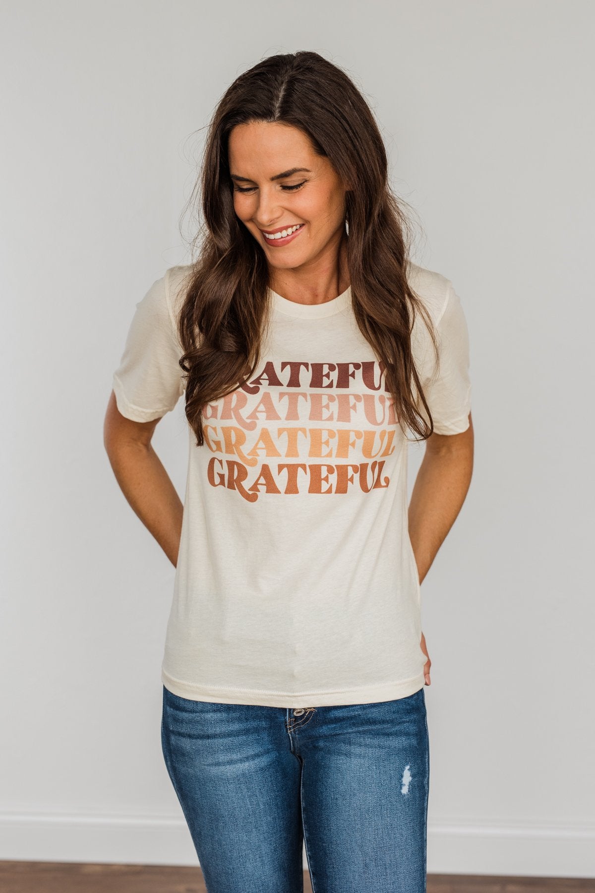 "Grateful" Graphic Tee- Cream