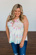 Dancing On My Own Tie Dye Tank Top- Ivory & Multi-Color