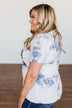 "Happy Camper" Tie Dye Graphic Tee- Navy & Ivory