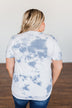 "Happy Camper" Tie Dye Graphic Tee- Navy & Ivory