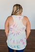 Dancing On My Own Tie Dye Tank Top- Ivory & Multi-Color