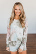 Tie Dye Lounge Pullover Top- Blue, Peach, & Olive