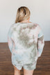 Tie Dye Lounge Pullover Top- Blue, Peach, & Olive