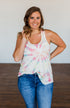 Dancing On My Own Tie Dye Tank Top- Ivory & Multi-Color