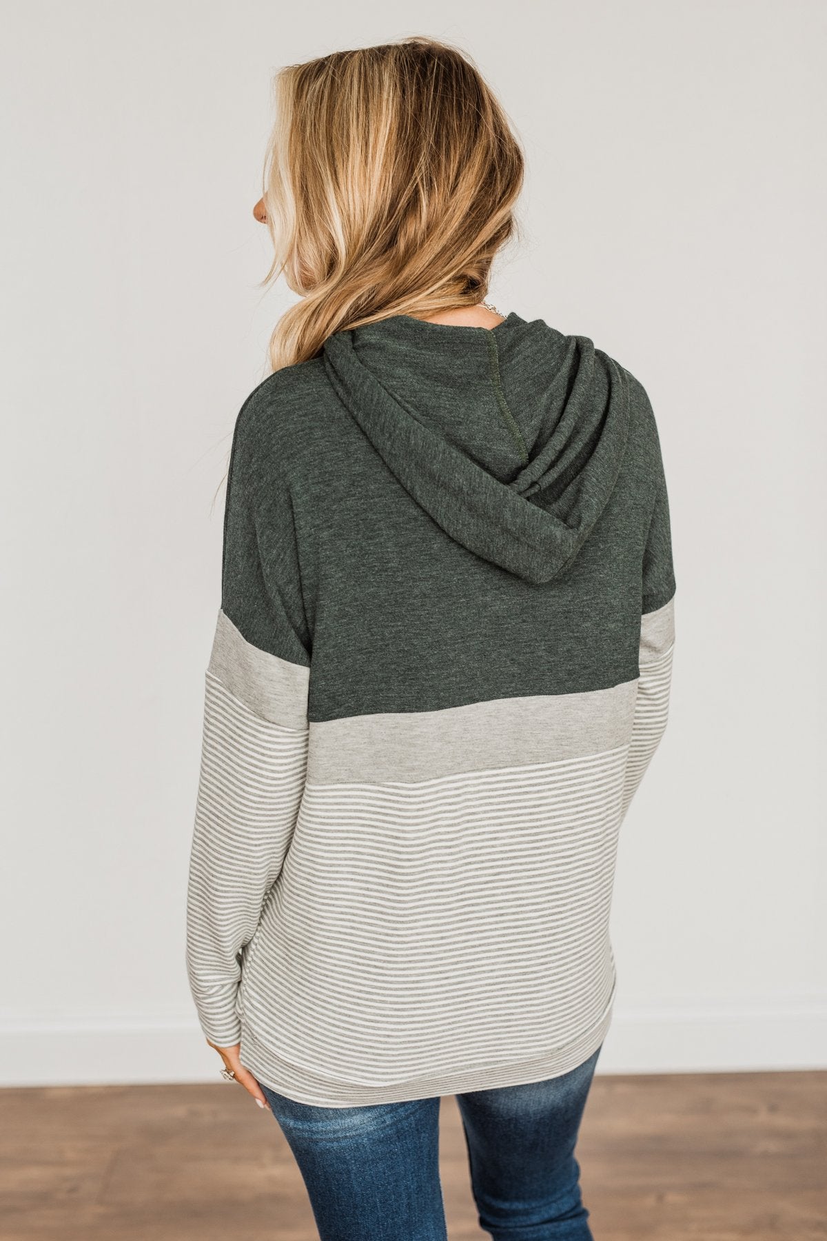Color block drawstring hooded sweatshirt deals