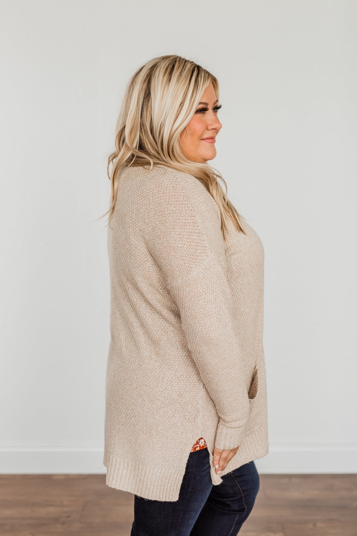 Cozy As Can Be Long Knitted Cardigan- Oatmeal