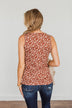 Like A Summer Breeze Floral Criss-Cross Tank- Rust