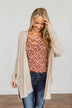 Cozy As Can Be Long Knitted Cardigan- Oatmeal