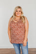 Like A Summer Breeze Floral Criss-Cross Tank- Rust