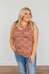 Like A Summer Breeze Floral Criss-Cross Tank- Rust