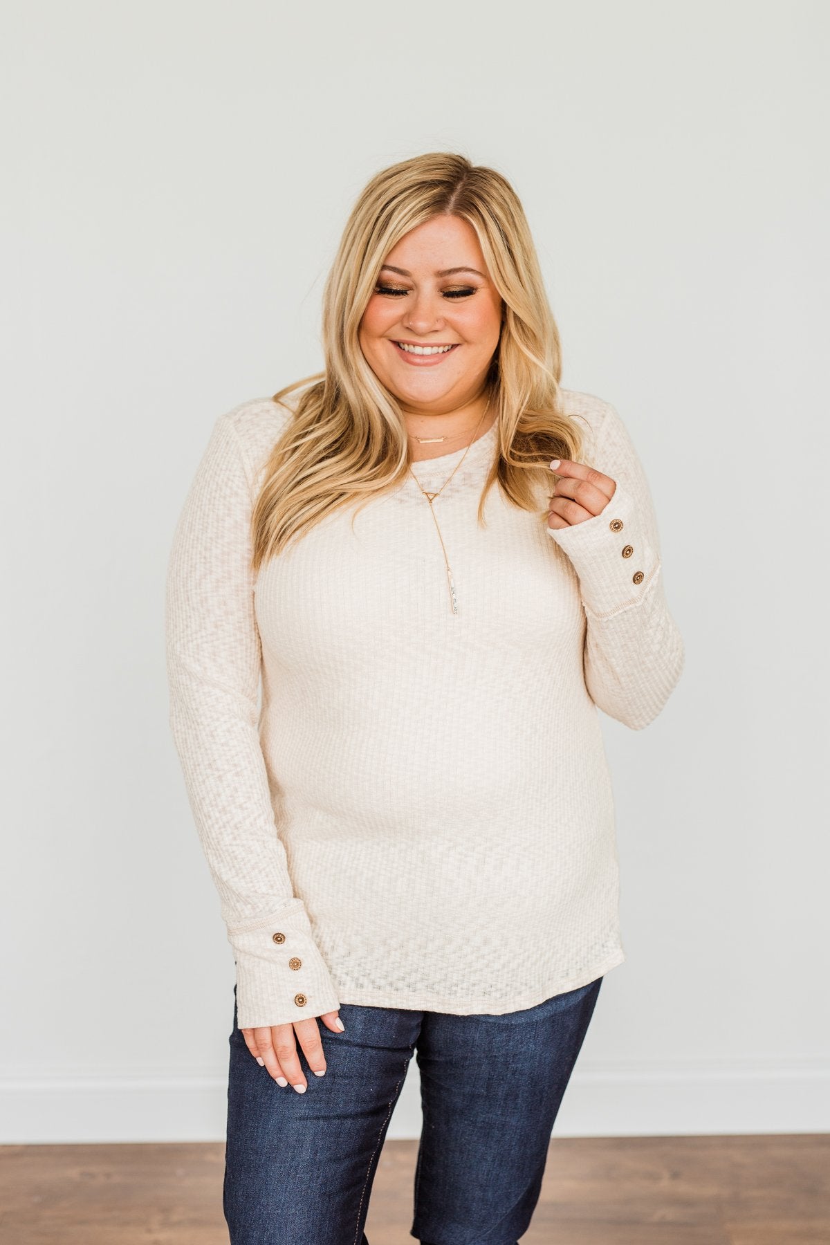 Better Than Ever Long Sleeve Knit Top- Cream