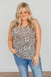 Never Ordinary Leopard Print Tank Top- Light Taupe