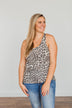 Never Ordinary Leopard Print Tank Top- Light Taupe