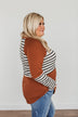 Autumn On My Mind Striped Top- Rust