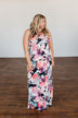 Thrills Of The Night Floral Maxi Dress- Navy & Multi-Color