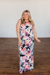 Thrills Of The Night Floral Maxi Dress- Navy & Multi-Color