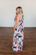 Thrills Of The Night Floral Maxi Dress- Navy & Multi-Color