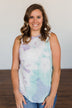 Brighten My Summer Tie Dye Tank Top- Purple, Mint, Ivory