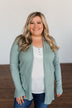Time To Be Alive Drape Cardigan- Dusty Sage