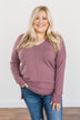 Angel On Earth V-Neck Sweater- Dark Lavender