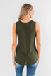 Wouldn't Trade It For Anything Tank Top- Dark Olive