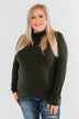 Cute & Casual Cowl Neck Pullover- Dark Olive