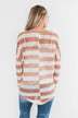 The Right Direction Striped Knitted Top- Light Rust