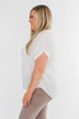 Basic Beauty V-Neck Short Sleeve Top- Ivory